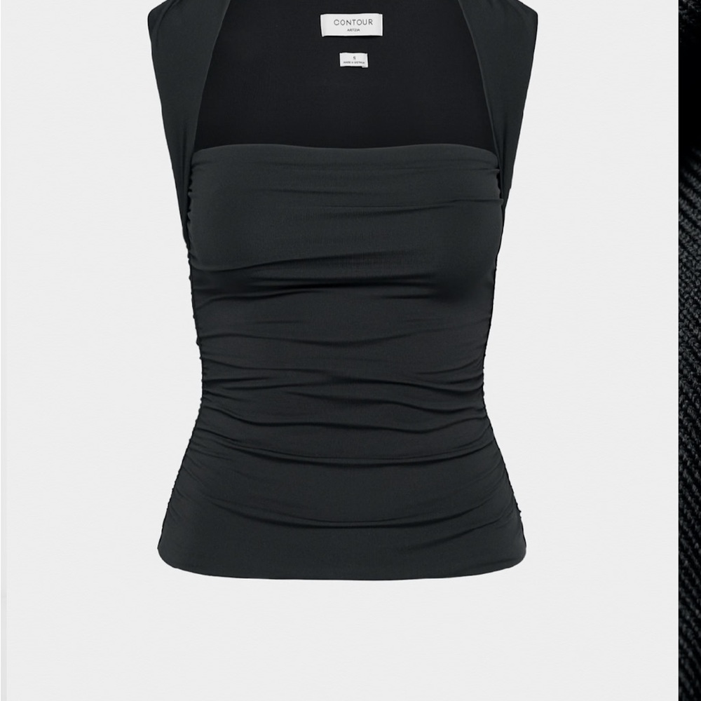 Aritzia Black Ruched Tank Top